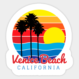 Venice Beach California Summer Tropical Sunset Sticker